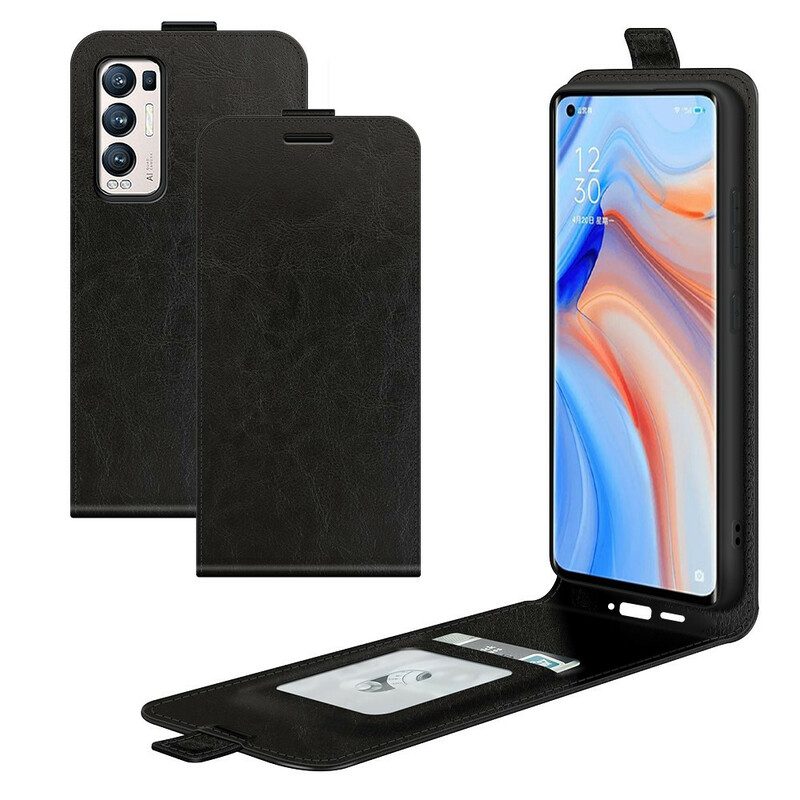 Folio-hoesje voor Oppo Find X3 Neo Flip Case Verticale Flap Met Leereffect