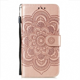 Folio-hoesje voor Oppo Find X3 Neo Met Ketting Mandala Met Volledige Riem