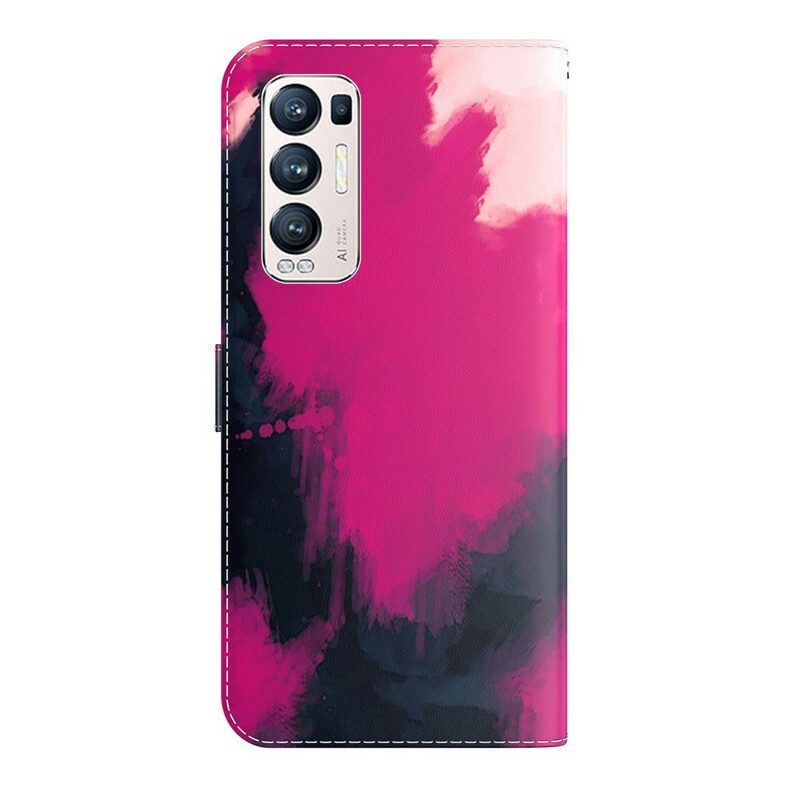 Leren Hoesje voor Oppo Find X3 Neo Abstracte Kleurrijk