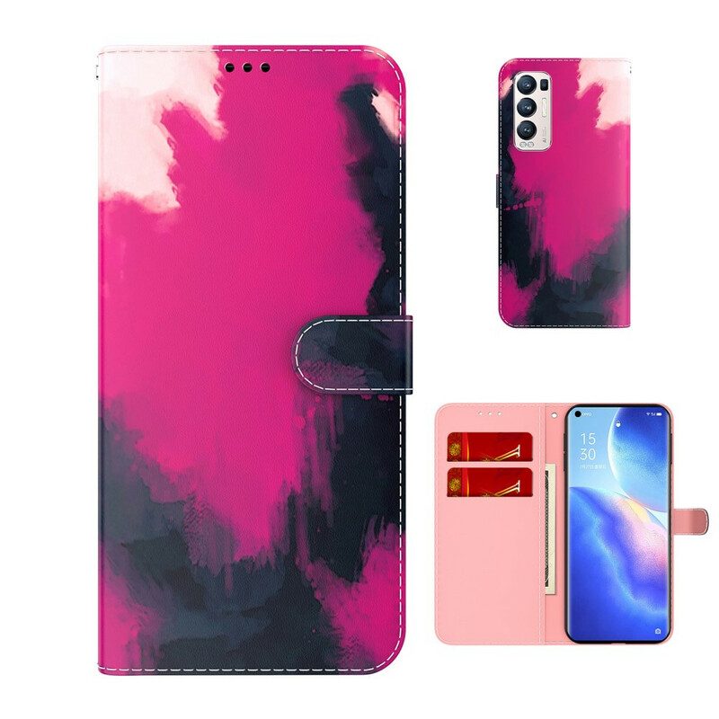 Leren Hoesje voor Oppo Find X3 Neo Abstracte Kleurrijk