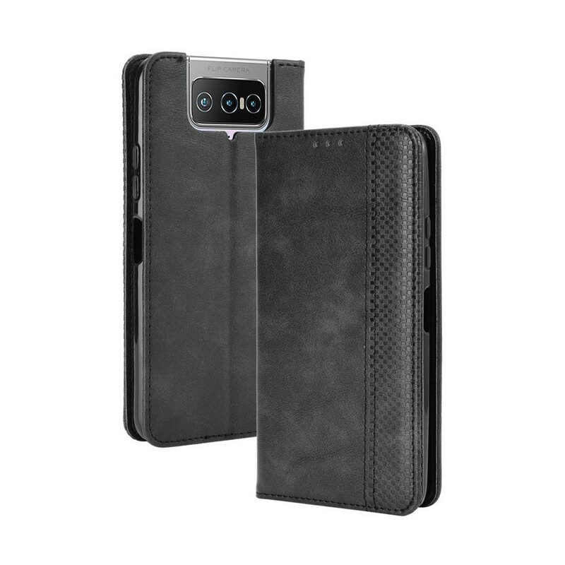 Bescherming Hoesje voor Asus Zenfone 7 / 7 Pro Folio-hoesje Gestileerd Vintage Leereffect