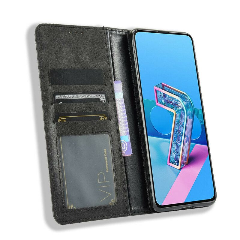 Bescherming Hoesje voor Asus Zenfone 7 / 7 Pro Folio-hoesje Gestileerd Vintage Leereffect