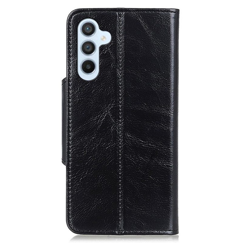 Flip Case voor Samsung Galaxy A34 5G Khazneh Knoop Van Imitatielakleer