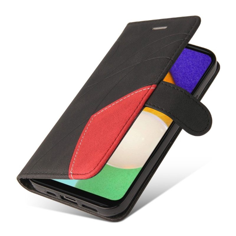 Flip Case voor Samsung Galaxy A34 5G Met Ketting Tweekleurige Riem