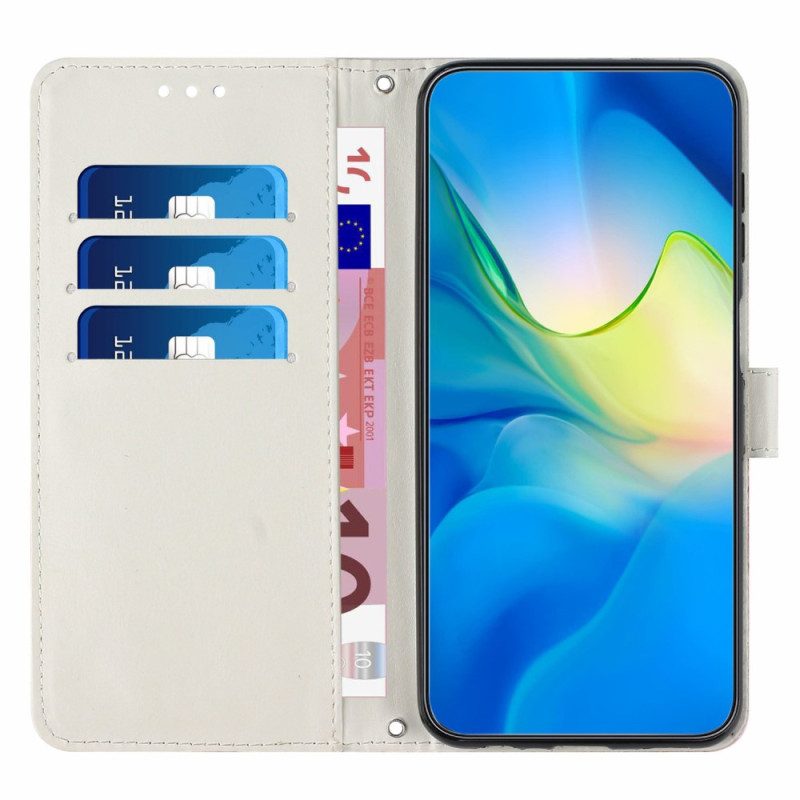 Folio-hoesje voor Samsung Galaxy A34 5G Marmeren Schouderriem