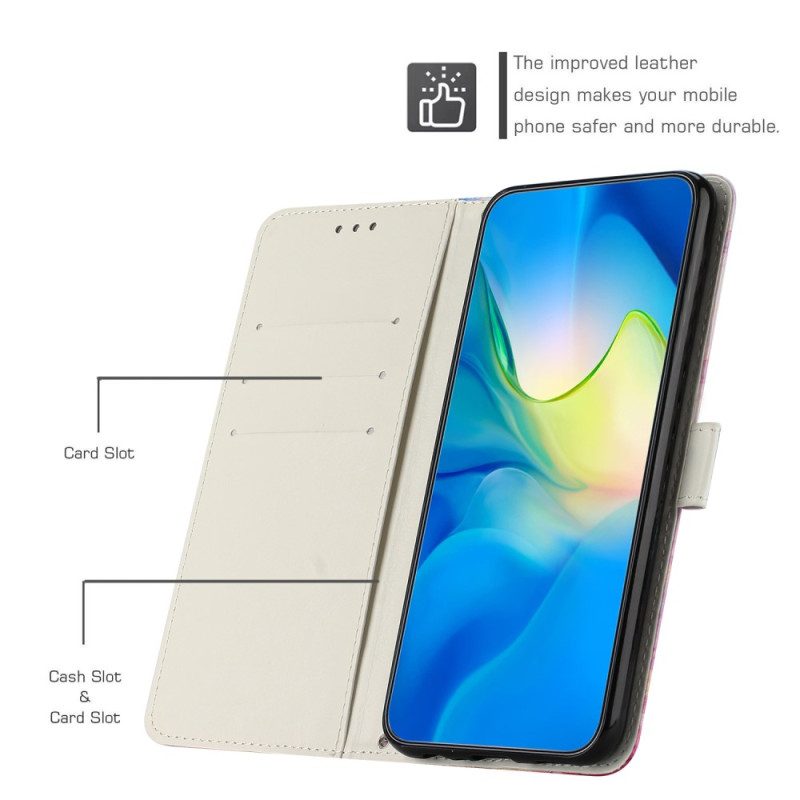 Folio-hoesje voor Samsung Galaxy A34 5G Marmeren Schouderriem