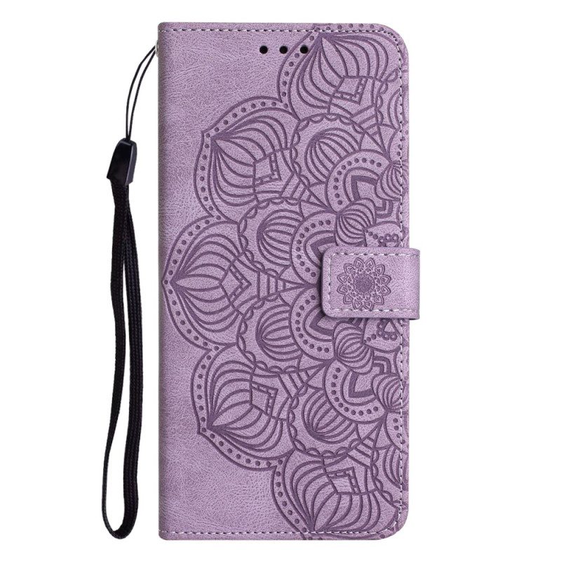 Folio-hoesje voor Samsung Galaxy A34 5G Met Ketting Discrete Mandala Met Bandjes