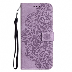 Folio-hoesje voor Samsung Galaxy A34 5G Met Ketting Discrete Mandala Met Bandjes