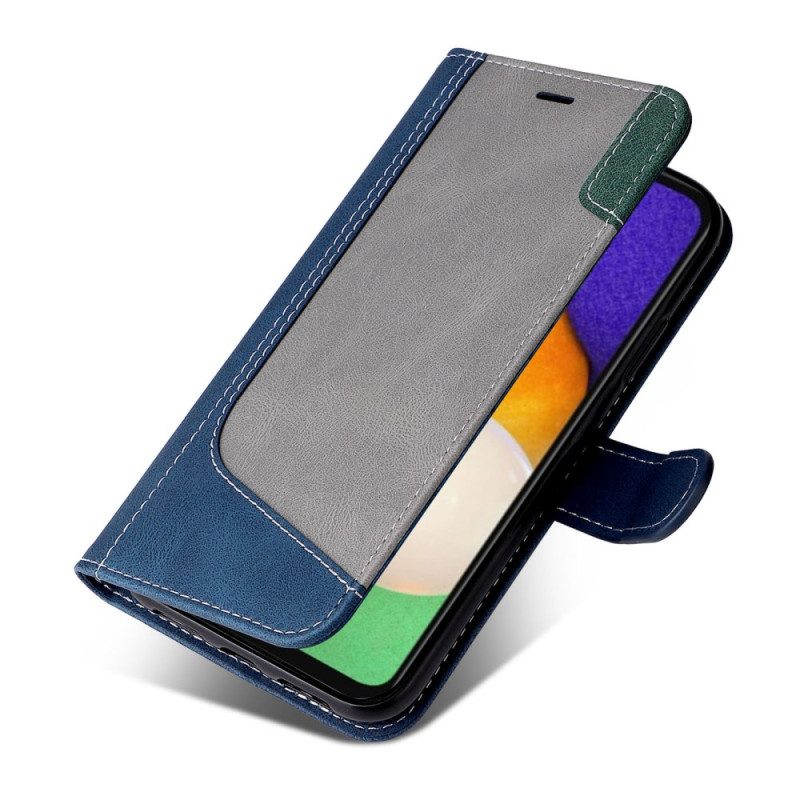 Folio-hoesje voor Samsung Galaxy A34 5G Met Ketting Driekleurige Riem