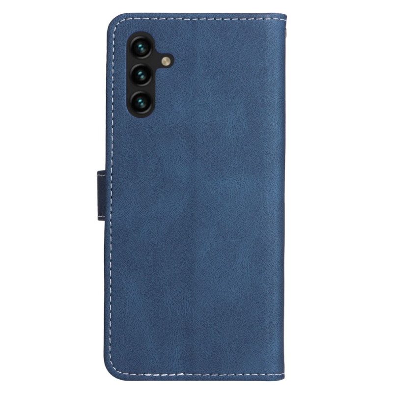 Folio-hoesje voor Samsung Galaxy A34 5G Met Ketting Driekleurige Riem