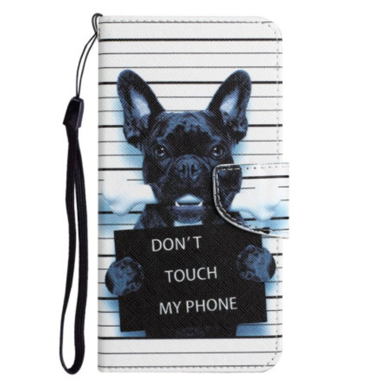 Folio-hoesje voor Samsung Galaxy A34 5G Met Ketting Hond Raakt Niet Aan Met Lanyard