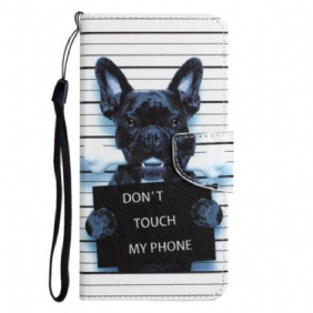 Folio-hoesje voor Samsung Galaxy A34 5G Met Ketting Hond Raakt Niet Aan Met Lanyard