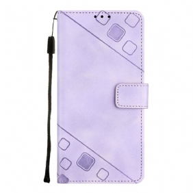 Folio-hoesje voor Samsung Galaxy A34 5G Met Ketting Patroon 70 Strappy