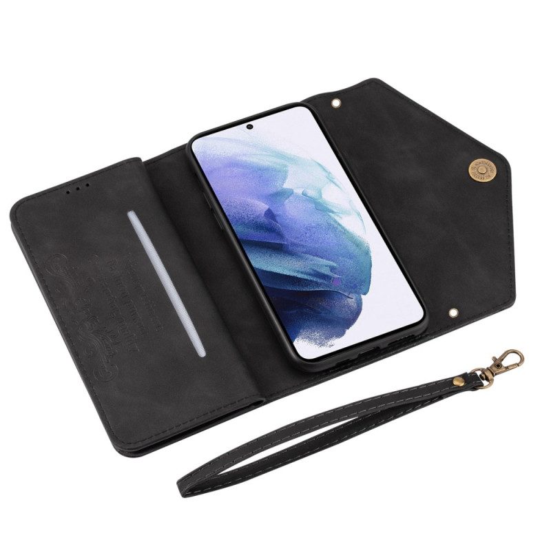 Folio-hoesje voor Samsung Galaxy A34 5G Portemonnee Leren Met Ketting N.bekus Portemonnee Met Riem