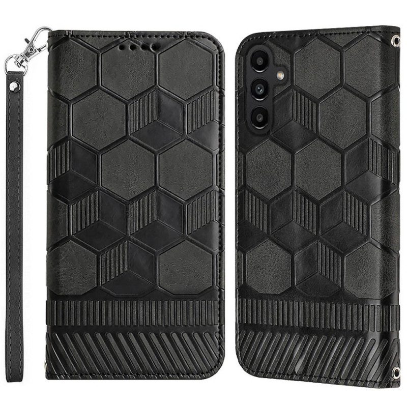 Folio-hoesje voor Samsung Galaxy A34 5G Voetbal Bal Patroon