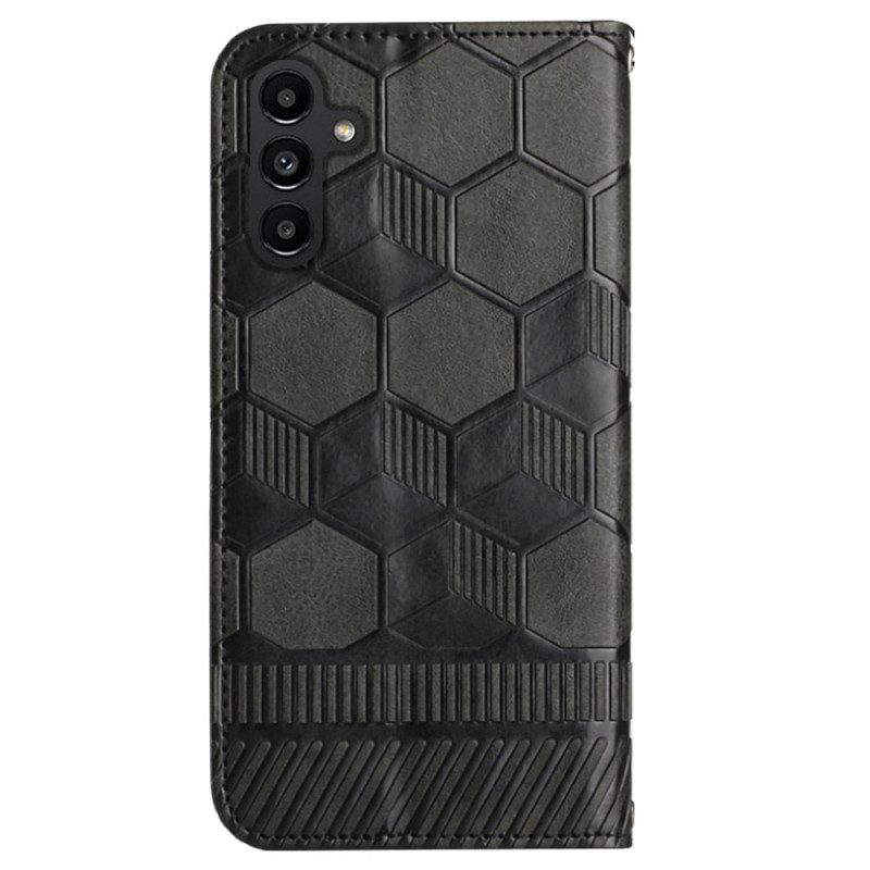 Folio-hoesje voor Samsung Galaxy A34 5G Voetbal Bal Patroon