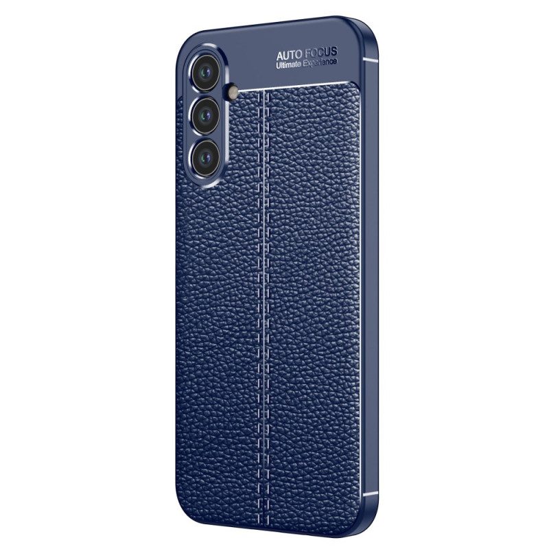 Hoesje voor Samsung Galaxy A34 5G Dubbellijnig Litchi-leereffect