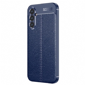 Hoesje voor Samsung Galaxy A34 5G Dubbellijnig Litchi-leereffect