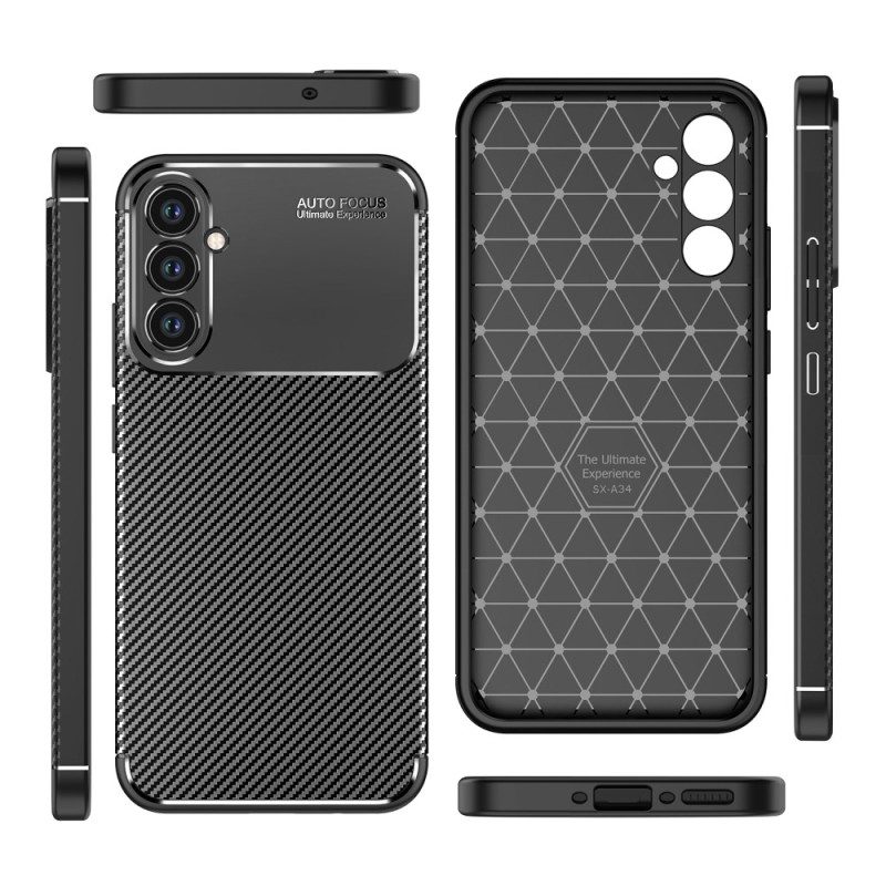 Hoesje voor Samsung Galaxy A34 5G Flexibele Koolstofvezel