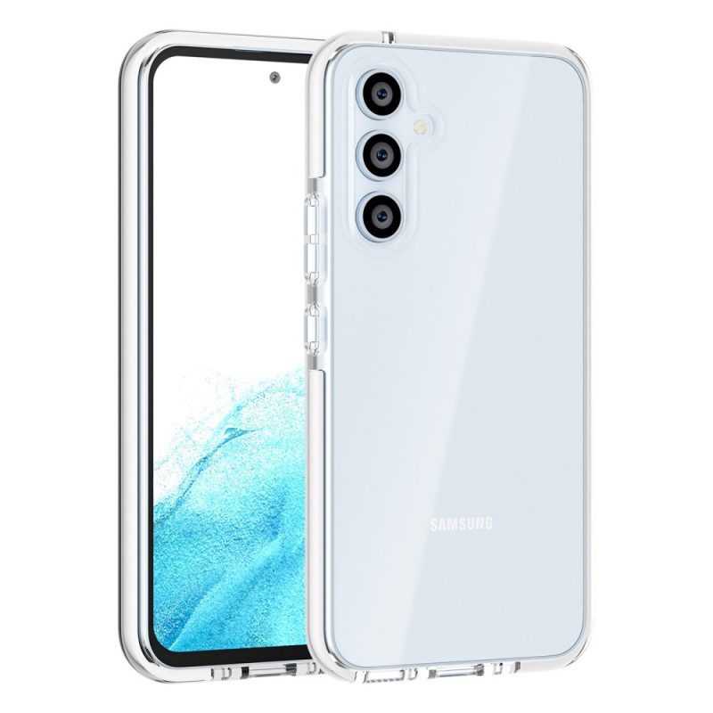 Hoesje voor Samsung Galaxy A34 5G Transparant Gekleurde Randen