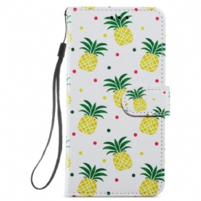 Leren Hoesje voor Samsung Galaxy A34 5G Meerdere Ananas