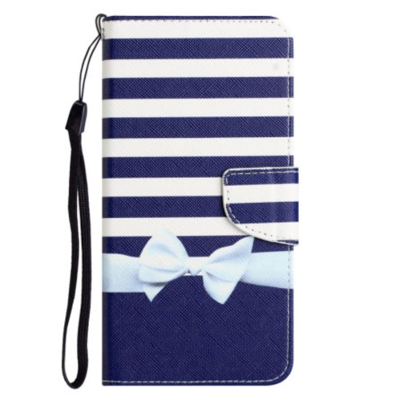 Leren Hoesje voor Samsung Galaxy A34 5G Met Ketting Marine Band