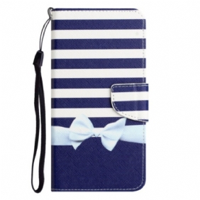 Leren Hoesje voor Samsung Galaxy A34 5G Met Ketting Marine Band