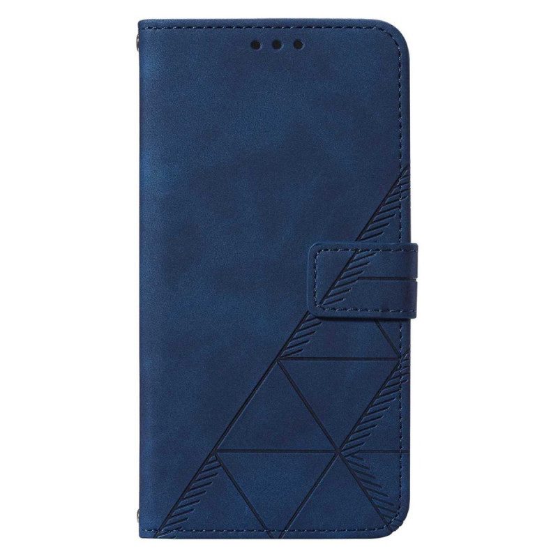 Leren Hoesje voor Samsung Galaxy A34 5G Met Ketting Riem Driehoeken