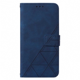 Leren Hoesje voor Samsung Galaxy A34 5G Met Ketting Riem Driehoeken