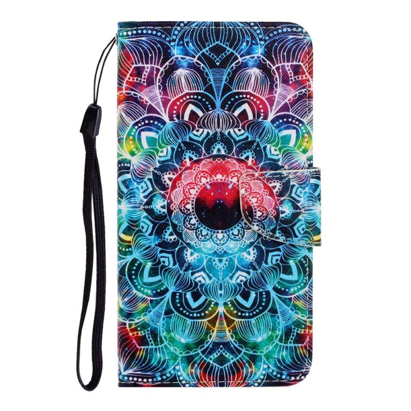 Leren Hoesje voor Samsung Galaxy A34 5G Witte Tijger Met Lanyard