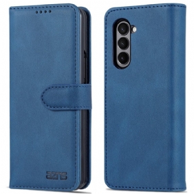 Bescherming Hoesje Samsung Galaxy Z Fold 5 Azns Ledereffect