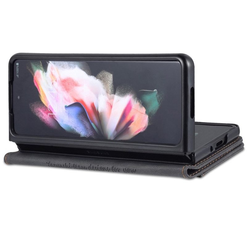 Bescherming Hoesje Samsung Galaxy Z Fold 5 Azns Ledereffect