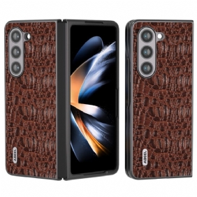 Case Hoesje Samsung Galaxy Z Fold 5 Telefoonhoesje Abeel Krokodillenleerstijl