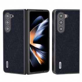 Case Hoesje Samsung Galaxy Z Fold 5 Telefoonhoesje Echt Abeel Geweven Leer