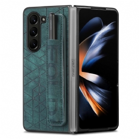 Case Hoesje Samsung Galaxy Z Fold 5 Telefoonhoesje Stylushouder Met Riem