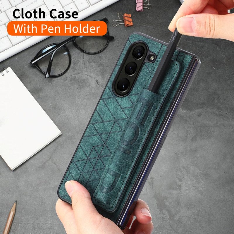 Case Hoesje Samsung Galaxy Z Fold 5 Telefoonhoesje Stylushouder Met Riem