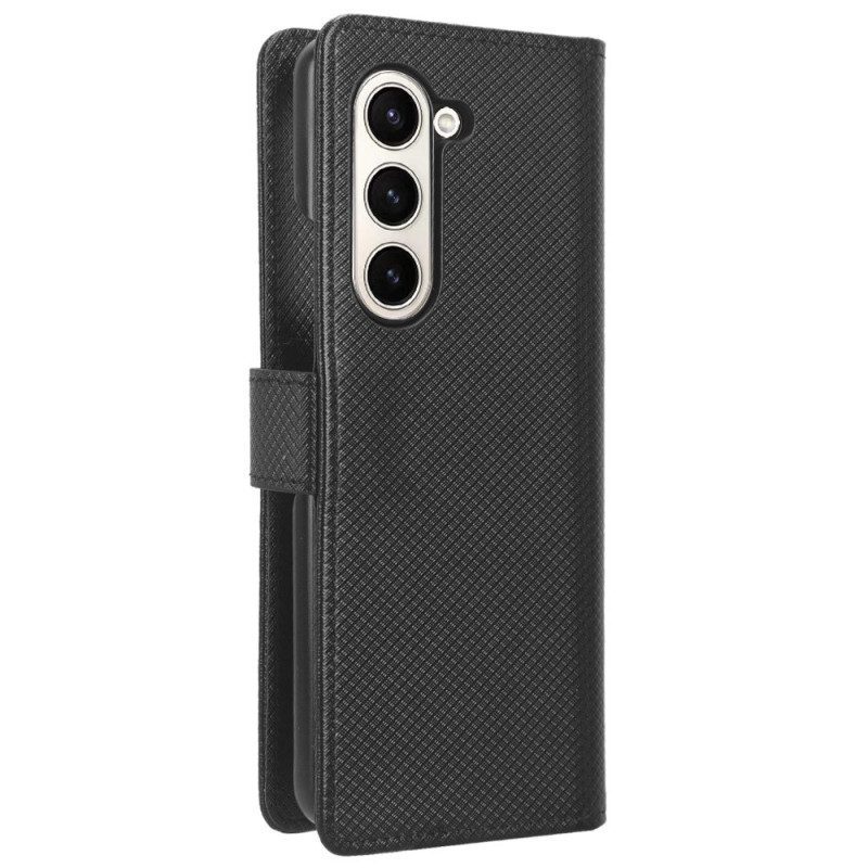 Leren Hoesje Samsung Galaxy Z Fold 5 Bandpunten Bescherming Hoesje