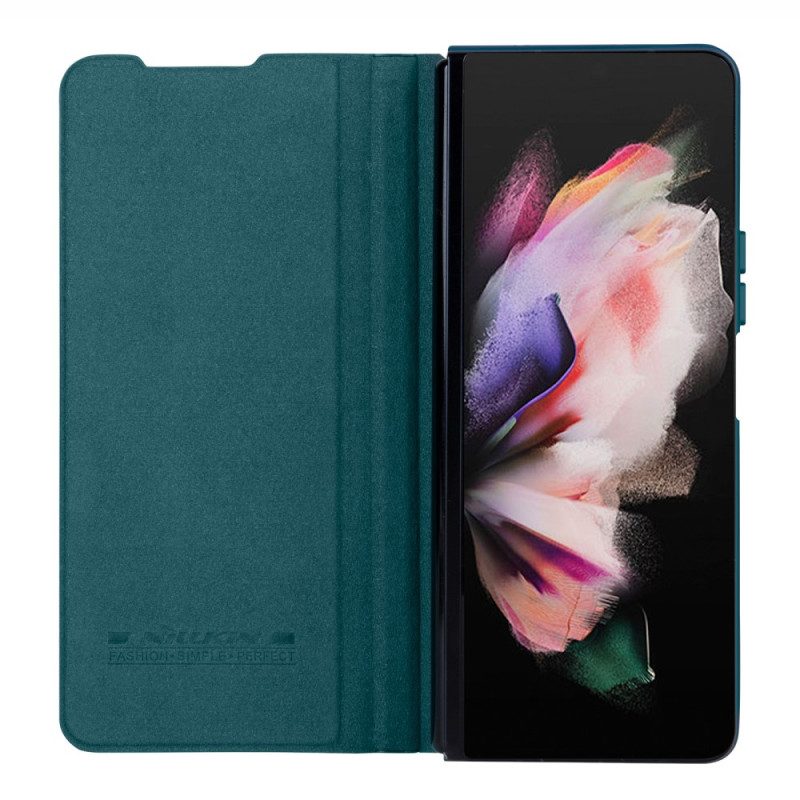 Leren Hoesje Samsung Galaxy Z Fold 5 Nillkin Imitatieleer Bescherming Hoesje