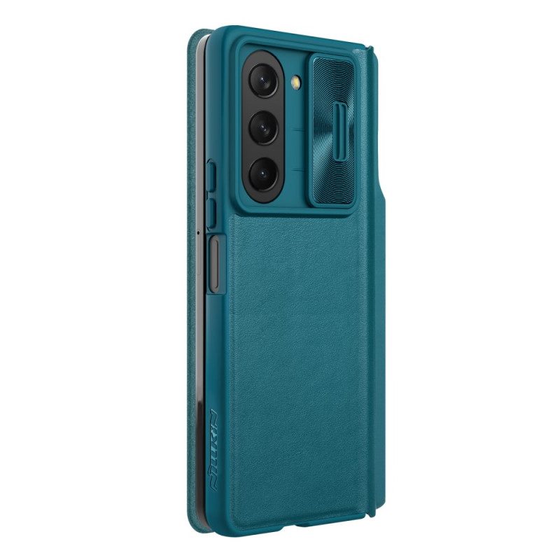 Leren Hoesje Samsung Galaxy Z Fold 5 Nillkin Imitatieleer Bescherming Hoesje