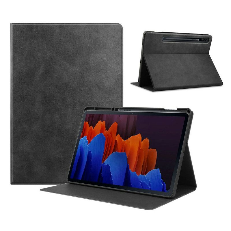 Cover voor Samsung Galaxy Tab S8 Plus / Tab S7 Plus Klassiek Kunstleer