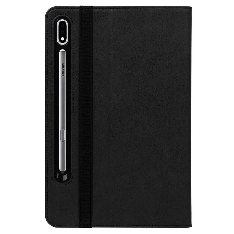 Cover voor Samsung Galaxy Tab S8 Plus / Tab S7 Plus Leren Stijl Met Riem