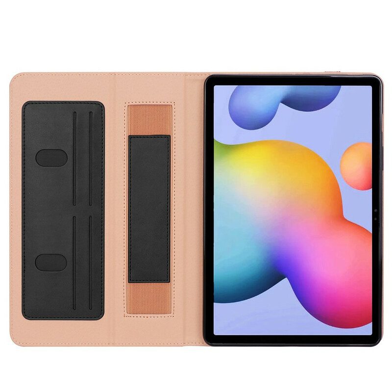 Cover voor Samsung Galaxy Tab S8 Plus / Tab S7 Plus Leren Stijl Met Riem