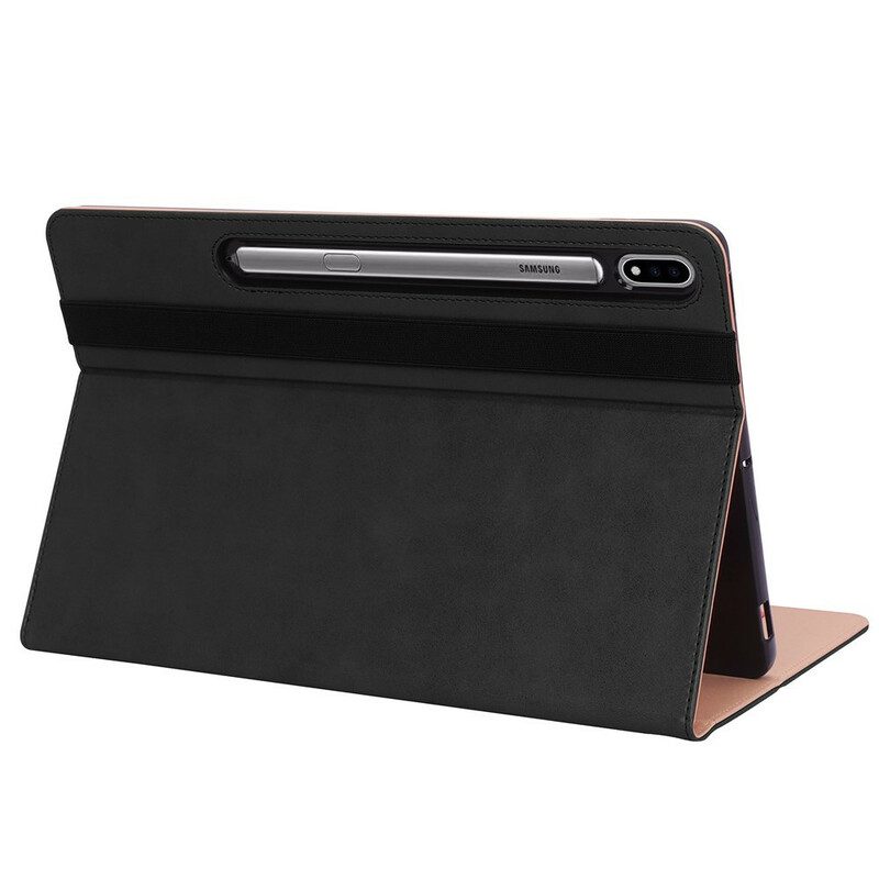 Cover voor Samsung Galaxy Tab S8 Plus / Tab S7 Plus Leren Stijl Met Riem