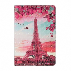 Folio-hoesje voor Samsung Galaxy Tab S8 Plus / Tab S7 Plus Bloemen Eiffeltoren