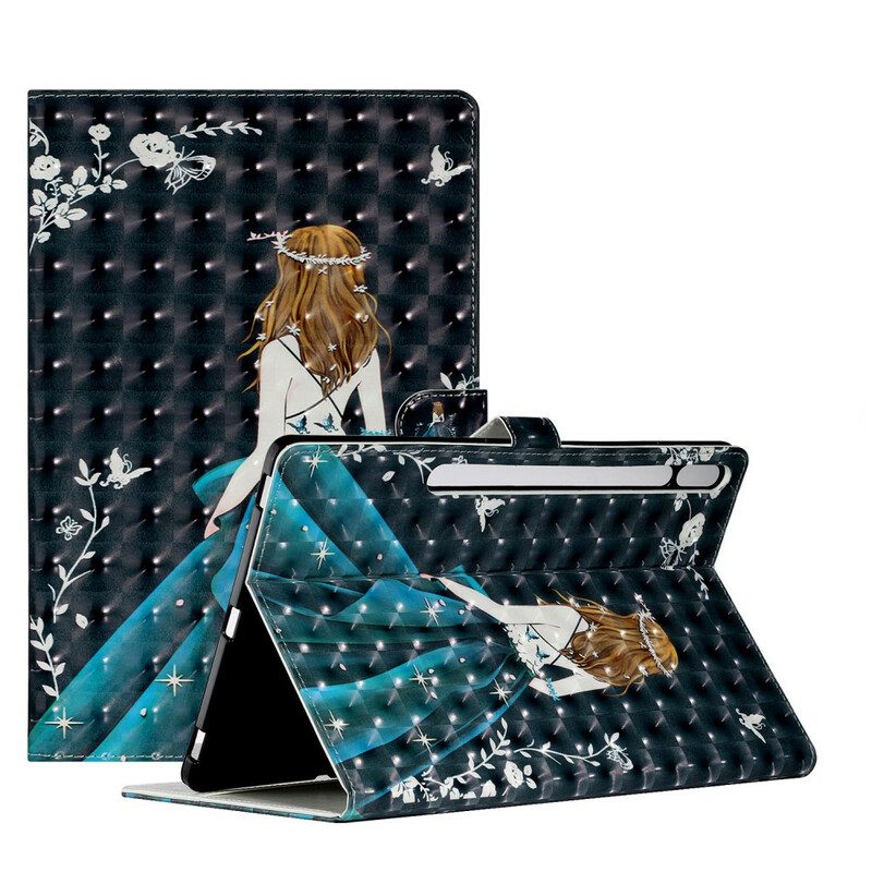 Folio-hoesje voor Samsung Galaxy Tab S8 Plus / Tab S7 Plus Jonge Dame