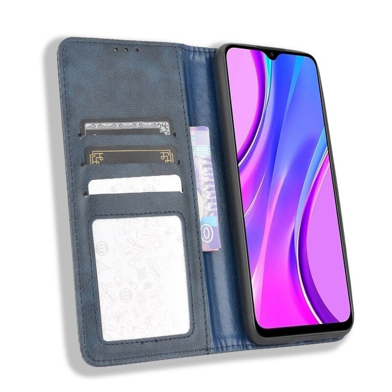 Bescherming Hoesje voor Xiaomi Redmi 9C Folio-hoesje Gestileerd Vintage Leereffect