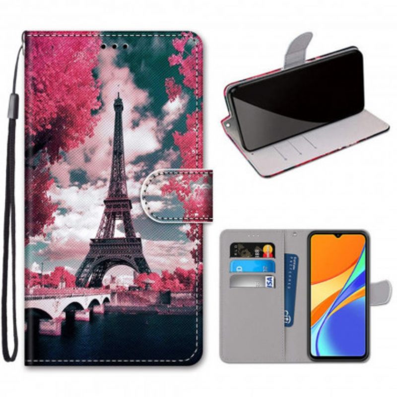 Flip Case voor Xiaomi Redmi 9C Eiffeltoren In De Zomer