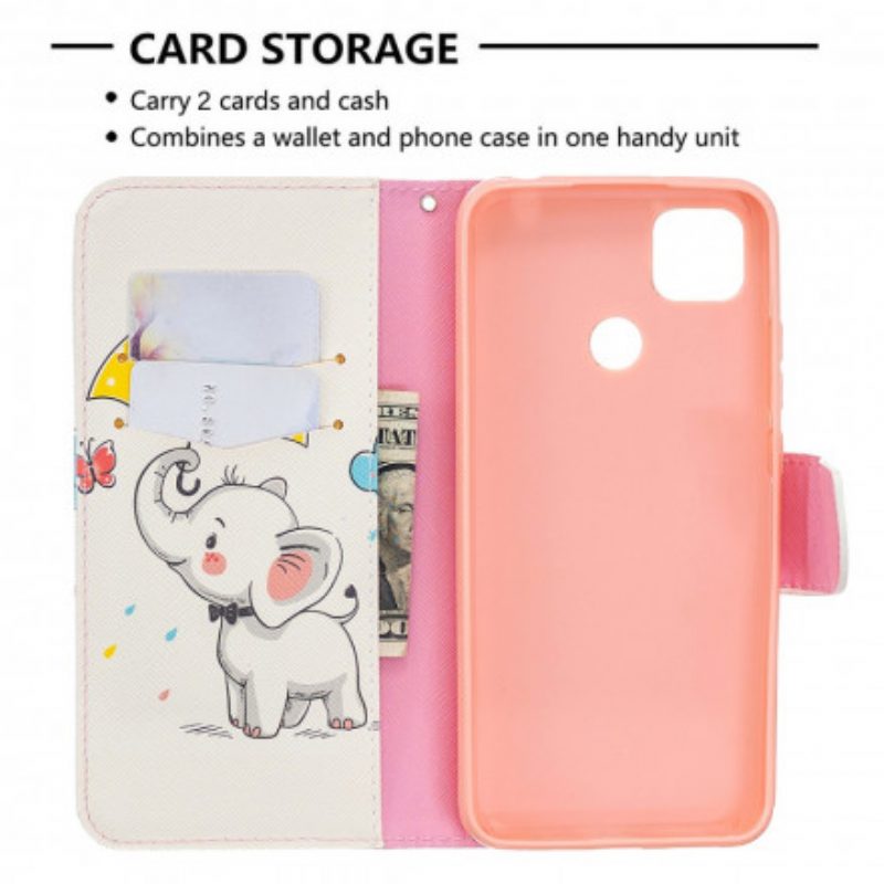 Folio-hoesje voor Xiaomi Redmi 9C Baby Olifant