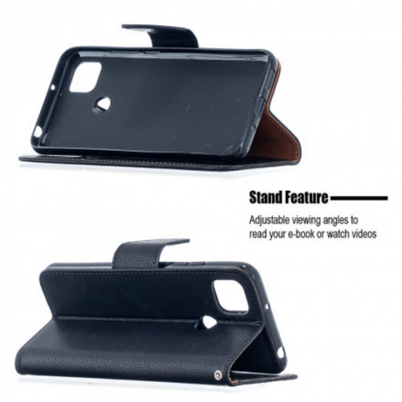 Folio-hoesje voor Xiaomi Redmi 9C Flip Case Lychee Rabat Schuin