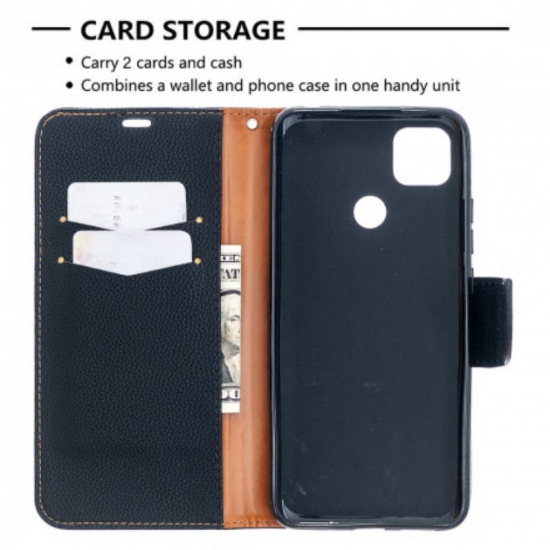 Folio-hoesje voor Xiaomi Redmi 9C Flip Case Lychee Rabat Schuin